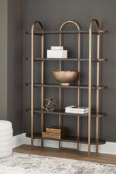 Orleans Furniture - Ashley Furniture - Brentmour Bookcase - Bookcase / Brown/Gold Finish - A4000589